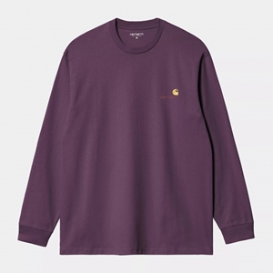 L/S American Script T-Shirt Huckleberry