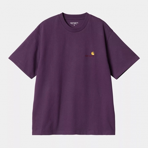 W S/S American Script T-Shirt Huckleberr