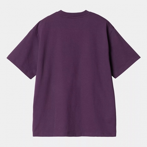 W S/S American Script T-Shirt Huckleberr
