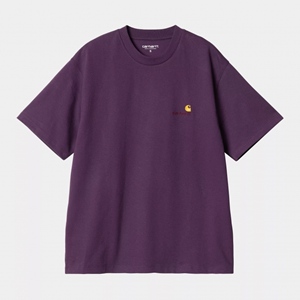 W S/S American Script T-Shirt Huckleberr