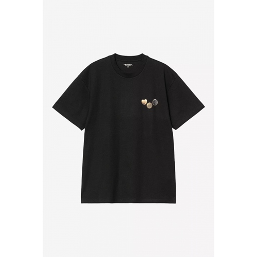 S/S Button T-Shirt Black