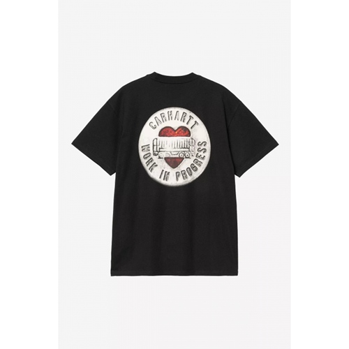 S/S Button T-Shirt Black