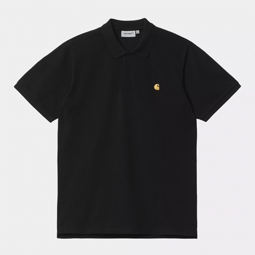 S/S Chase Pique Polo Black Gold