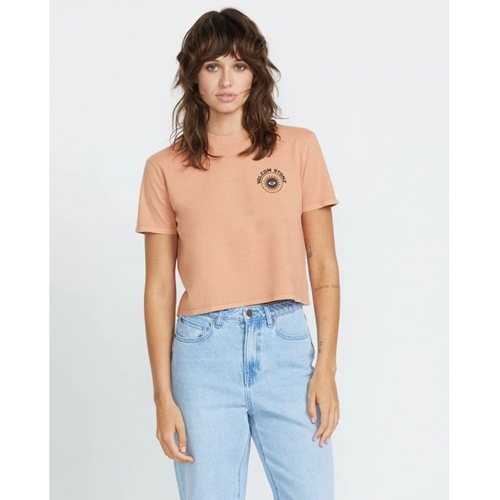 Dial Crop T-Shirt Sand Brown