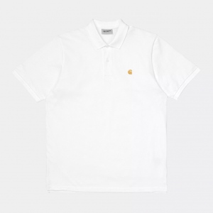 S/S Chase Pique Polo White Gold