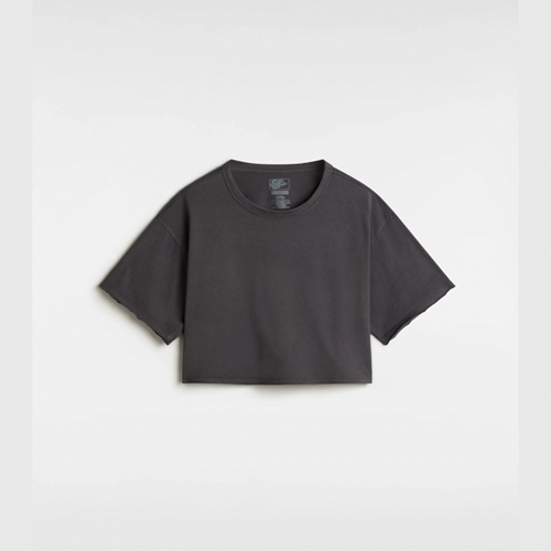 Relaxed Crop Wash SS Tee Black