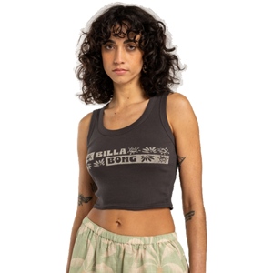 Sun Up Cropped Tank Top Off Black