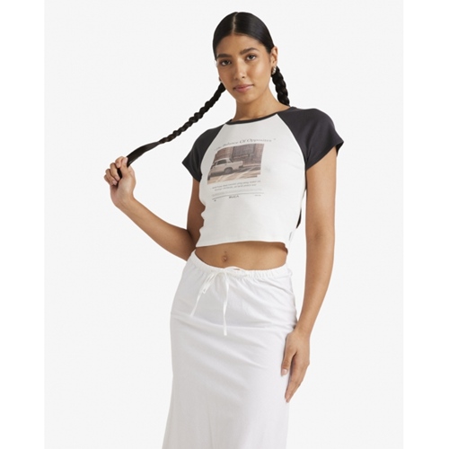Welcome Raglan Baby Tee Antique White