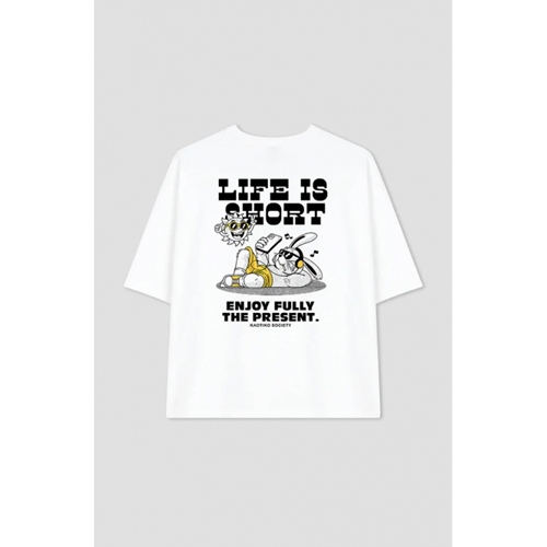 M/C Life Is Short Organic Cotton white y