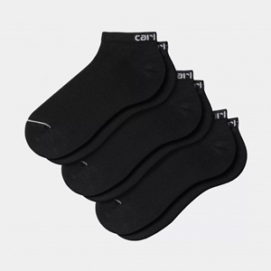 Script Sneakers Socks Black White 3 pair