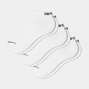 Script Sneakers Socks White Black 3 pair