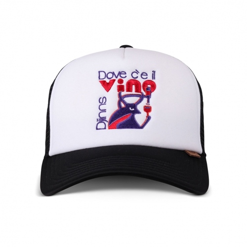 Food Vino Black White Trucker Cap HFT