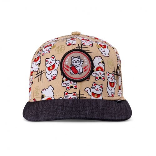 6P SB Kids Cap Lucky Cat Linen Black