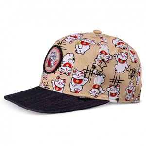 6P SB Kids Cap Lucky Cat Linen Black