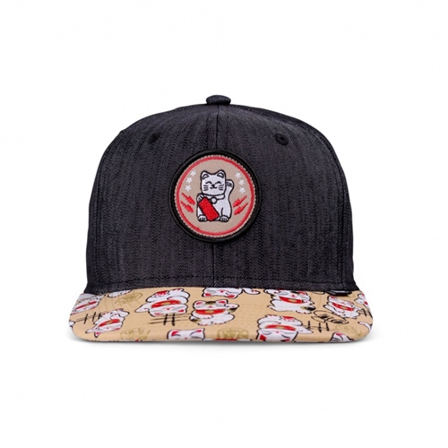 6P SB Kids Cap Lucky Cat Linen Rev. Blac