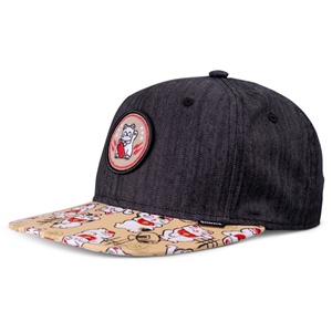 6P SB Kids Cap Lucky Cat Linen Rev. Blac