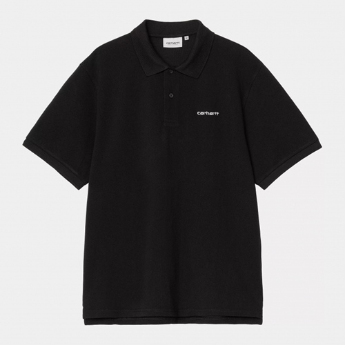 S/S Carhartt Script Polo Black White
