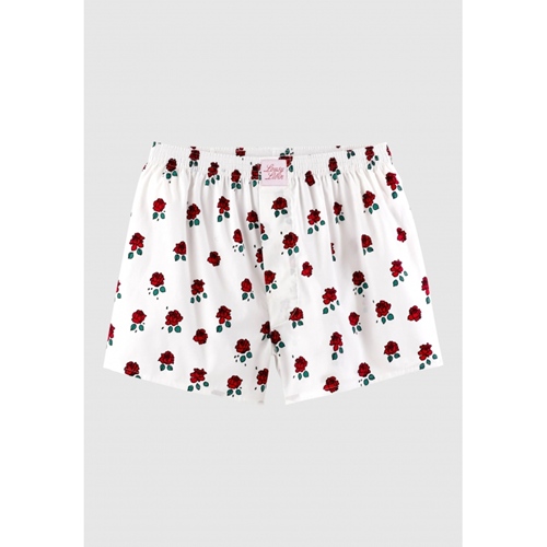 Boxershorts Roses White
