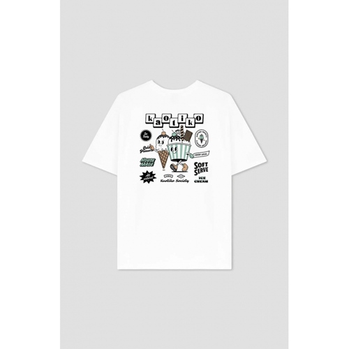 M/C Washed Ice Cream T-Shirt White