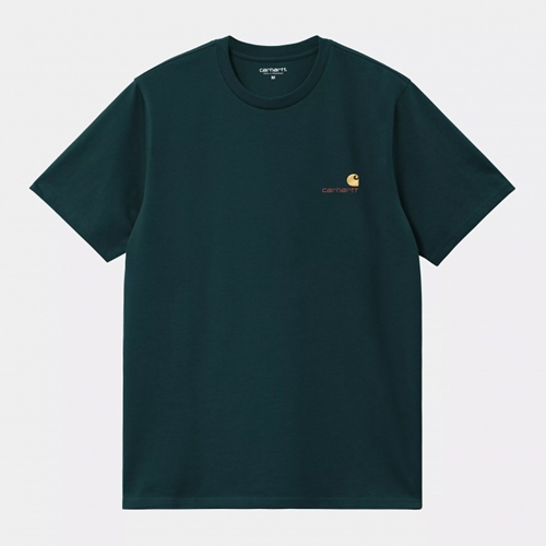 S/S American Script T-Shirt Deep Lagoon