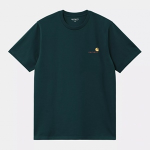 S/S American Script T-Shirt Deep Lagoon