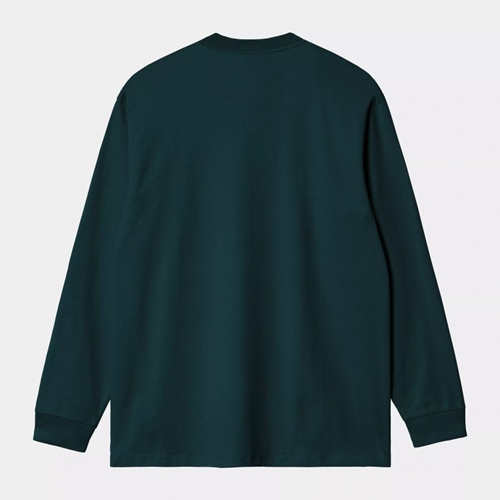 L/S American Script T-Shirt Deep Lagoon