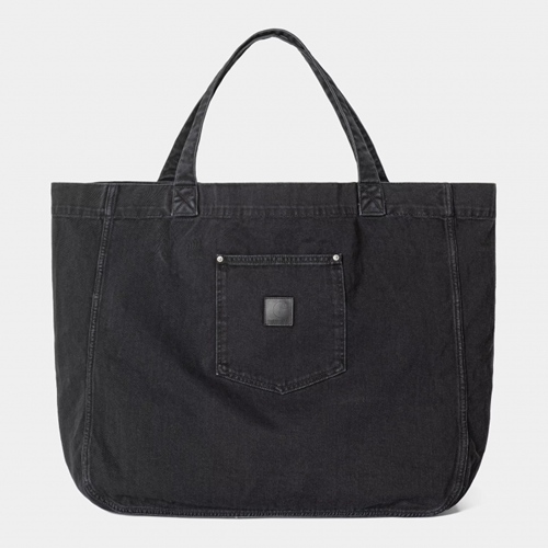 Rivet Tote Bag Black Stone Washed