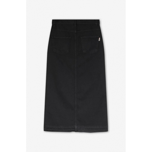 Long Denim Skirt Black