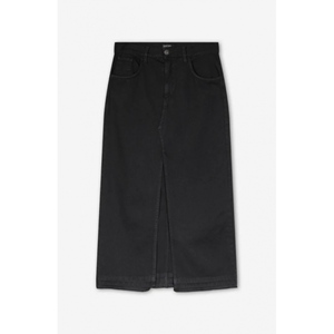 Long Denim Skirt Black