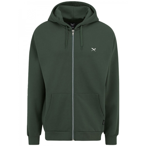 Mini Flag 2 Zip Hoodie Bottle Green