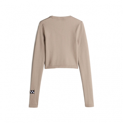 MTE Crosspath Seamless LS Crop Mushroom