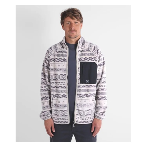 Fullzip Printed Polar Fleece Ivory