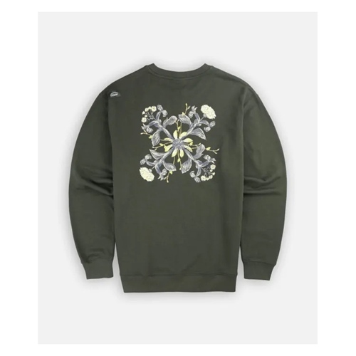 R2Floral Back Printed Crewneck forest