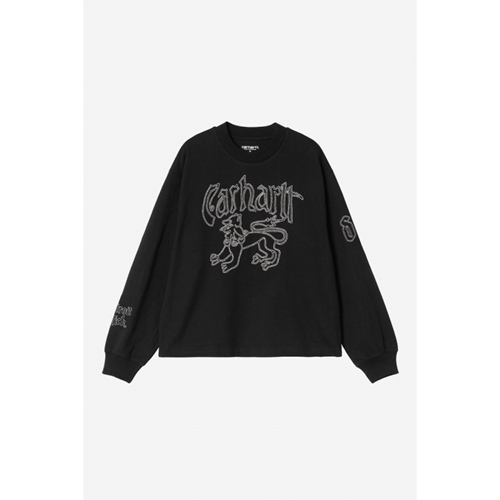 W L/S Hackwork T-Shirt Black Salt