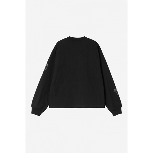 W L/S Hackwork T-Shirt Black Salt