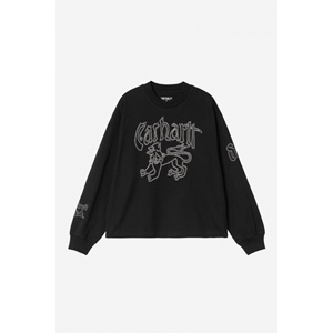 W L/S Hackwork T-Shirt Black Salt