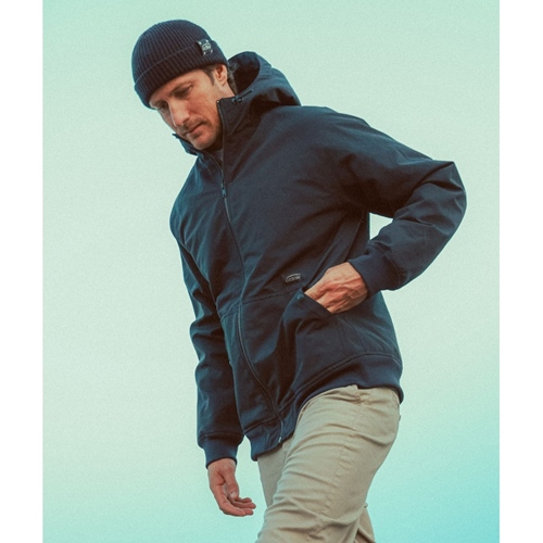 Canvas Hooded Jacket sherpa Black
