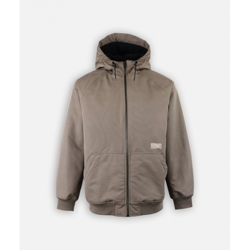 Canvas Hooded Jacket sherpa Pebble