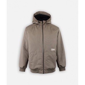 Canvas Hooded Jacket sherpa Pebble