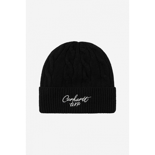 Signature Cable Beanie Black Salt
