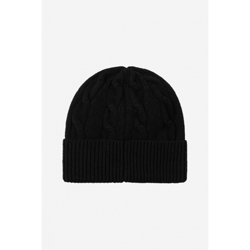 Signature Cable Beanie Black Salt