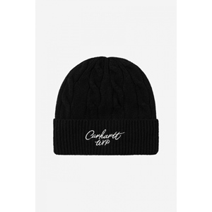 Signature Cable Beanie Black Salt