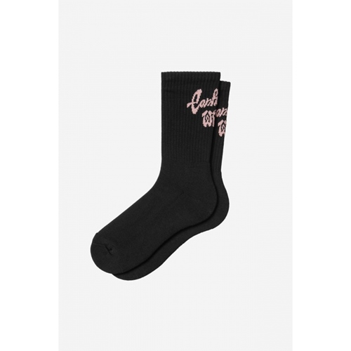Chedda Socks Black Glassy Pink