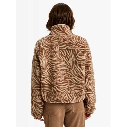 Blurry Cloud Print Zip-Sweat Parchment A