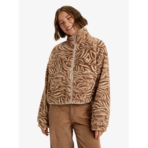 Blurry Cloud Print Zip-Sweat Parchment A