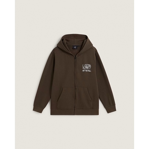 Rippled Full Zip Kids Coal Brown