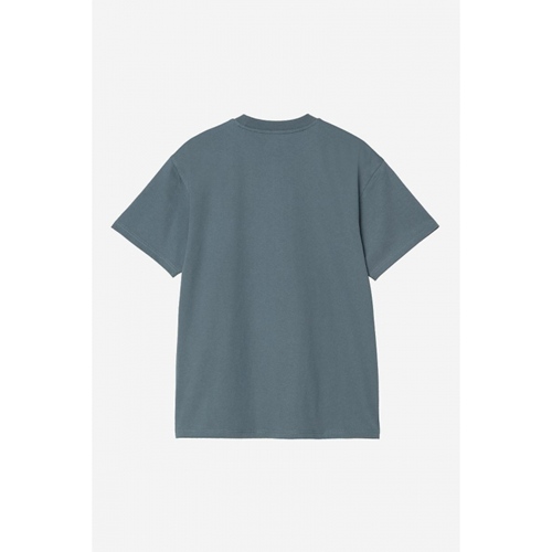 S/S American Script T-Shirt Office Blue