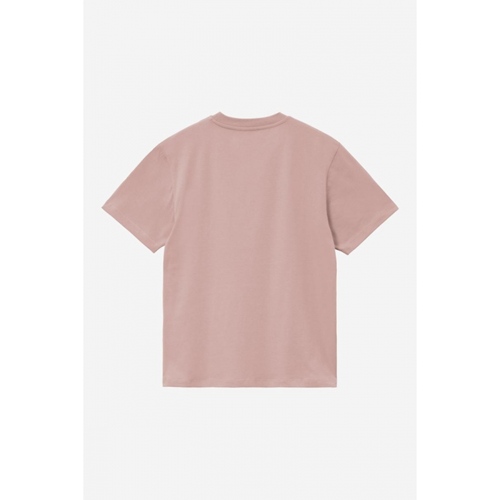 W S/S Script Embroidery T-S Gentle Pink