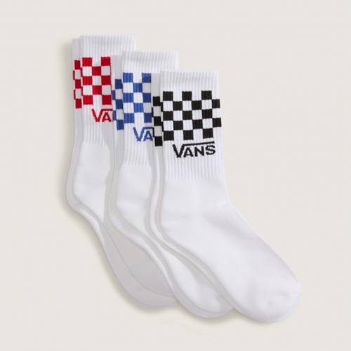Classic Check Crew Checkerboard White