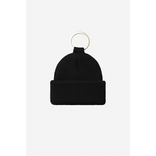 Mini Watch Hat Keychain Black